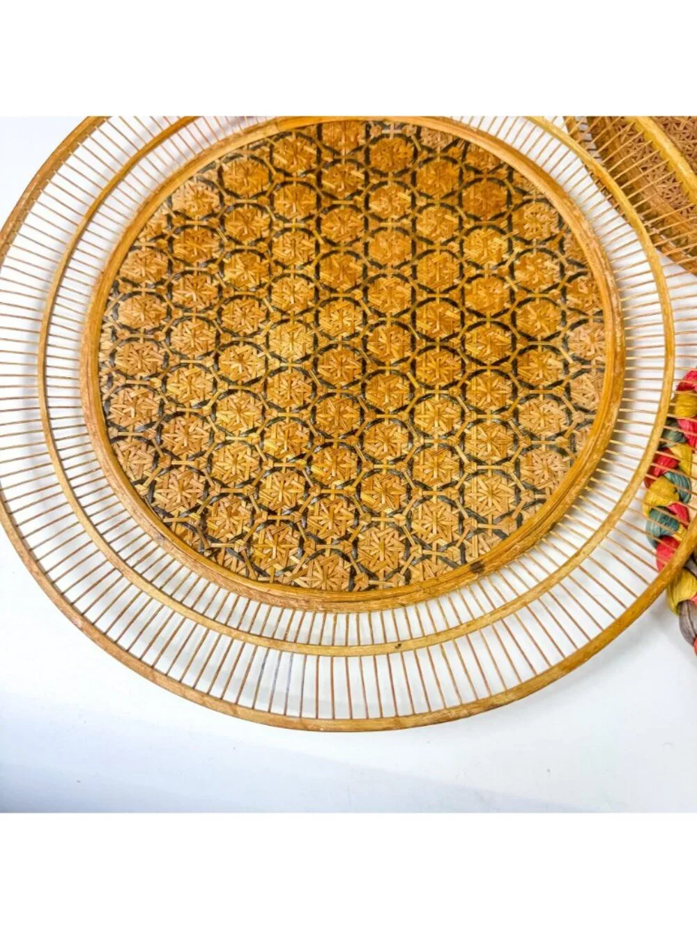 Vintage Woven Rattan Cisal Straw Boho Placemats And Decorative Trivets Set Of 10